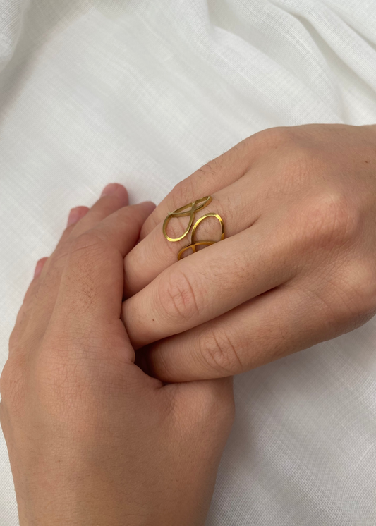 Anillo círculos trenzados