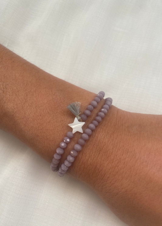 Pulsera doble estrella nácar