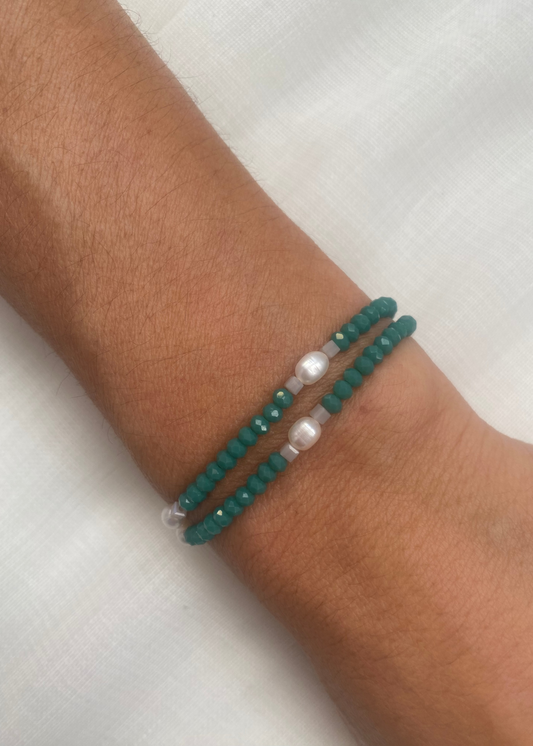 Pulsera doble perlas