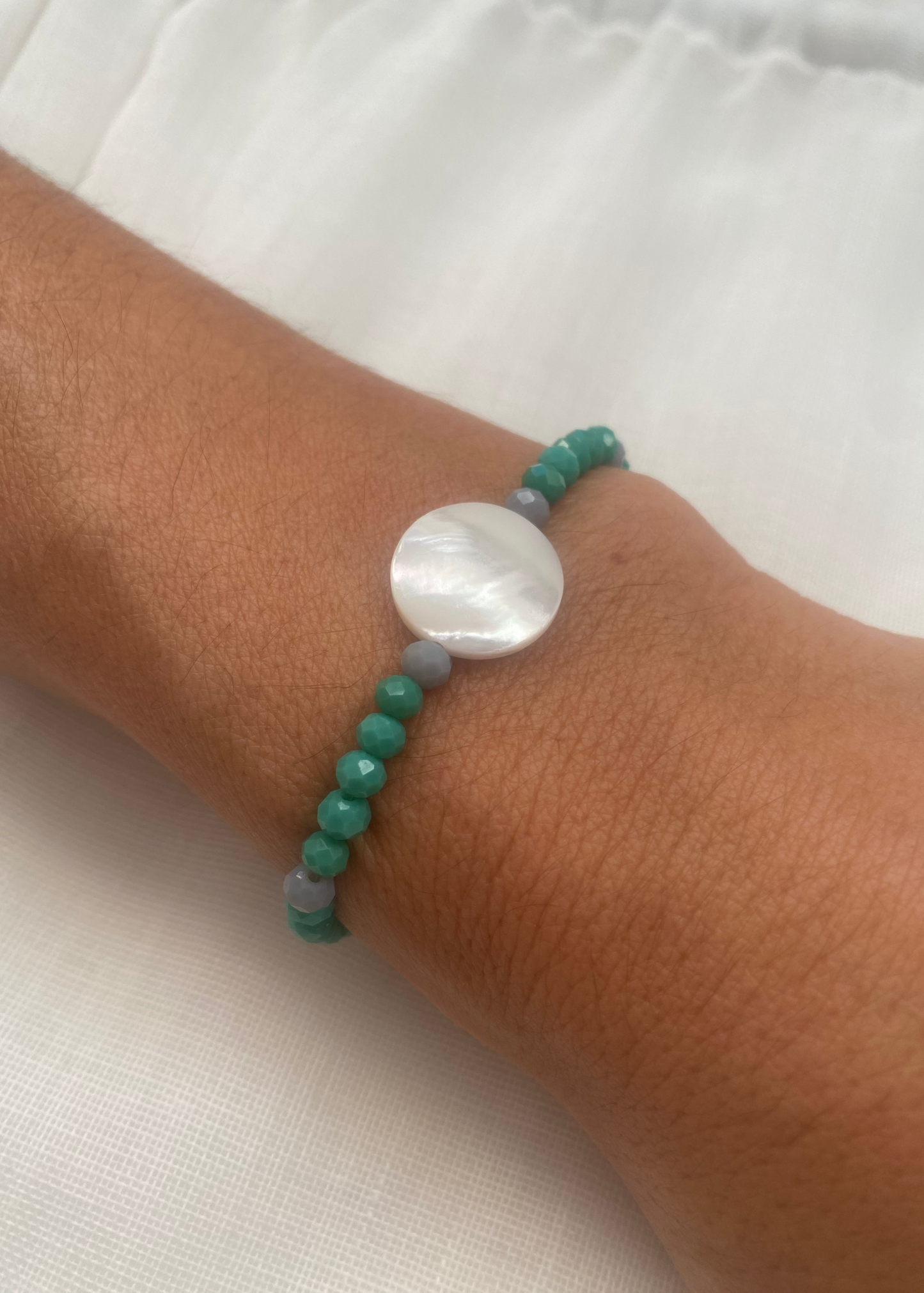 Pulsera círculo nácar